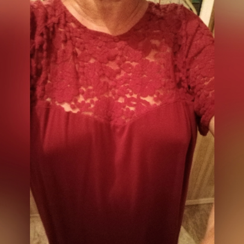 TORRID Elegant Red Lace Top 5